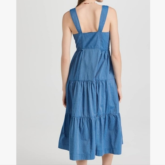Blue Sleeveless Button-Front Dress - Picture 6 of 10